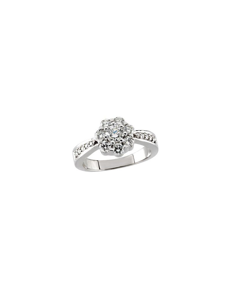 Anel Cluster em Ouro 14k com Diamantes Naturais – Modelo 10