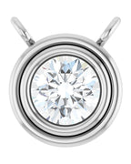 Colar Redondo com Cravação Bezel em Ouro 14k com Diamantes de Laboratório