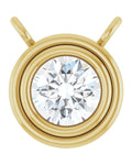 Colar Redondo com Cravação Bezel em Ouro 14k com Diamantes de Laboratório