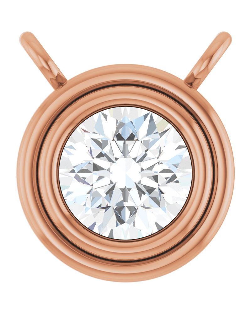 Colar Redondo com Cravação Bezel em Ouro 14k com Diamantes de Laboratório