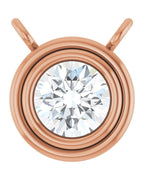 Colar Redondo com Cravação Bezel em Ouro 14k com Diamantes de Laboratório