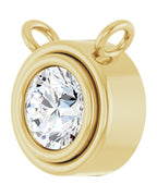Colar Redondo com Cravação Bezel em Ouro 14k com Diamantes de Laboratório