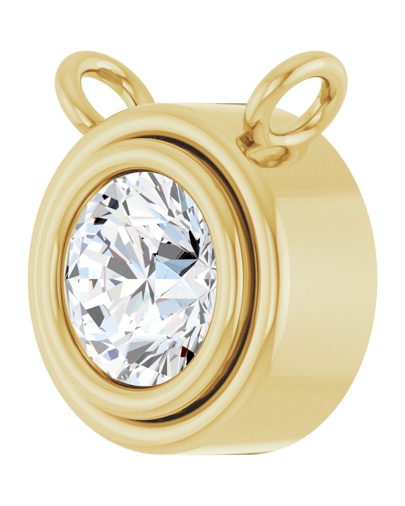 Colar Redondo com Cravação Bezel em Ouro 14k com Diamantes de Laboratório