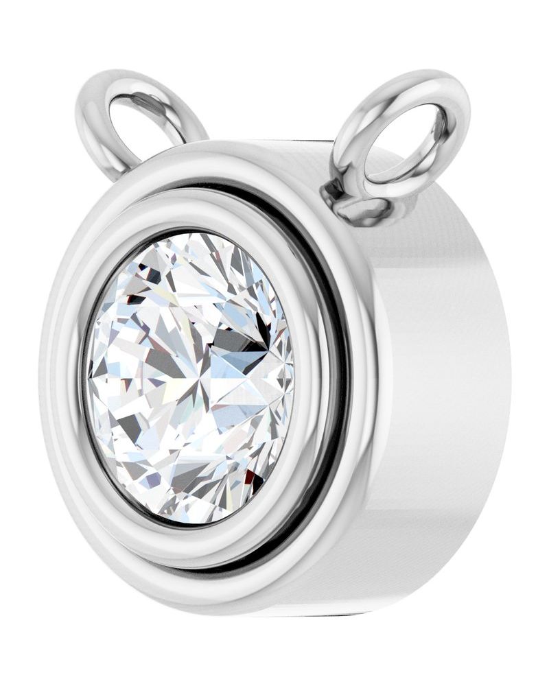 Colar Redondo com Cravação Bezel em Ouro 14k com Diamantes de Laboratório
