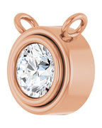 Colar Redondo com Cravação Bezel em Ouro 14k com Diamantes de Laboratório