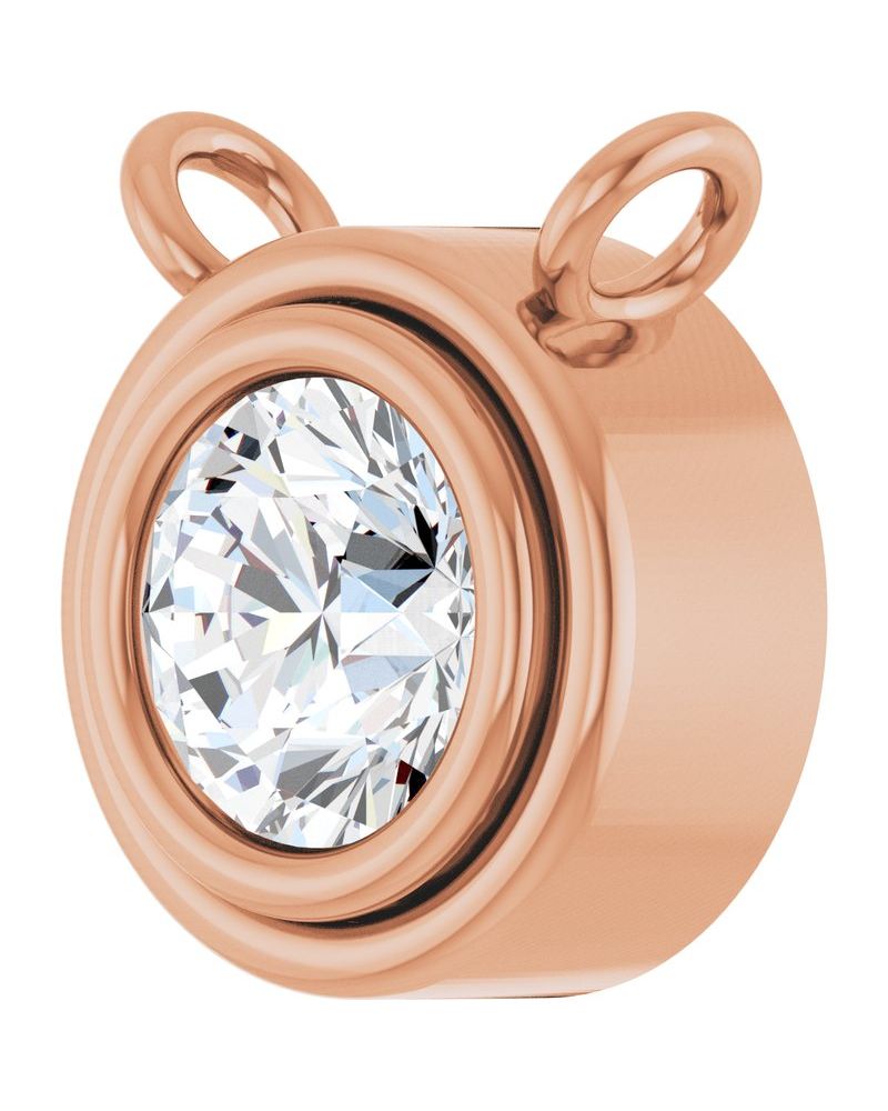 Colar Redondo com Cravação Bezel em Ouro 14k com Diamantes de Laboratório