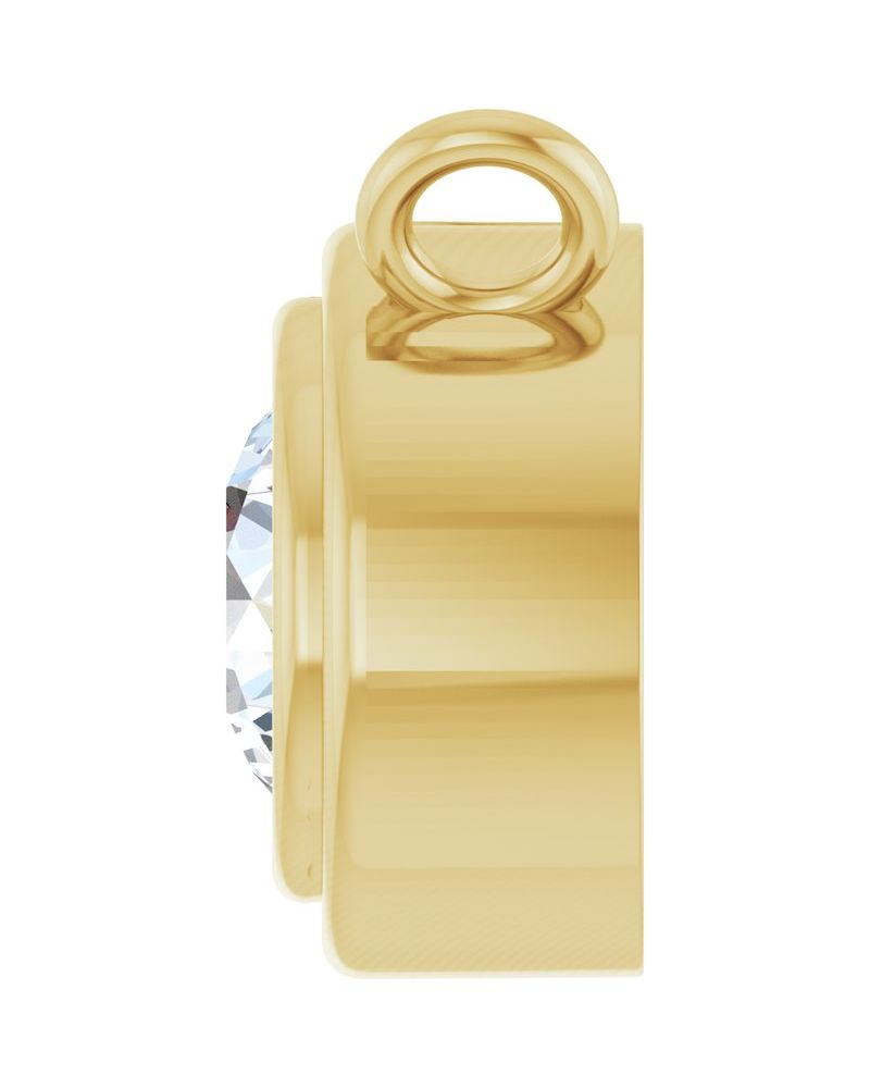 Colar Redondo com Cravação Bezel em Ouro 14k com Diamantes de Laboratório