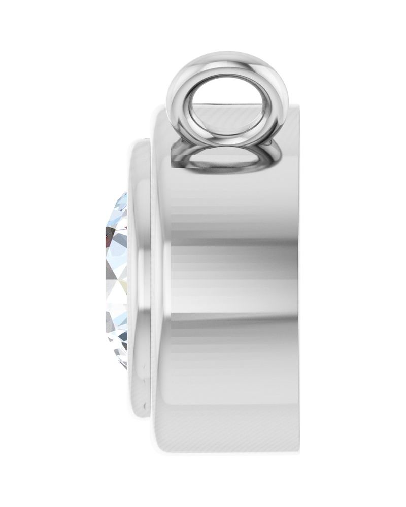 Colar Redondo com Cravação Bezel em Ouro 14k com Diamantes de Laboratório
