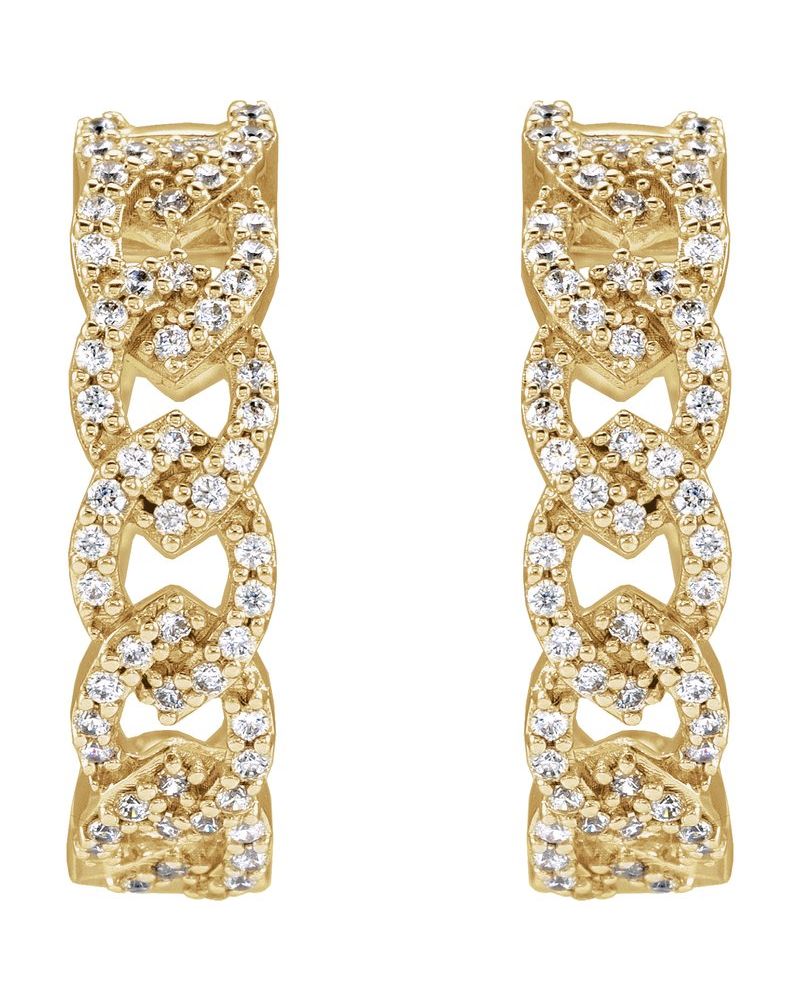 Brinco de Aro em Ouro 14k com Diamantes de Laboratório – Modelo 5
