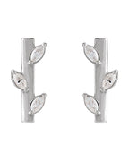 Brinco Floral Barra em Ouro 14k com Diamantes Naturais