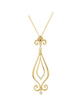 Colar Flor-de-lis em Ouro 14k com Diamantes Naturais – Modelo 3