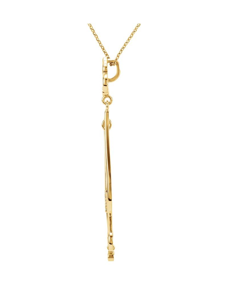 Colar Flor-de-lis em Ouro 14k com Diamantes Naturais – Modelo 3