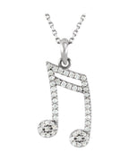 Colar Nota Musical em Ouro 14k com Diamantes Naturais