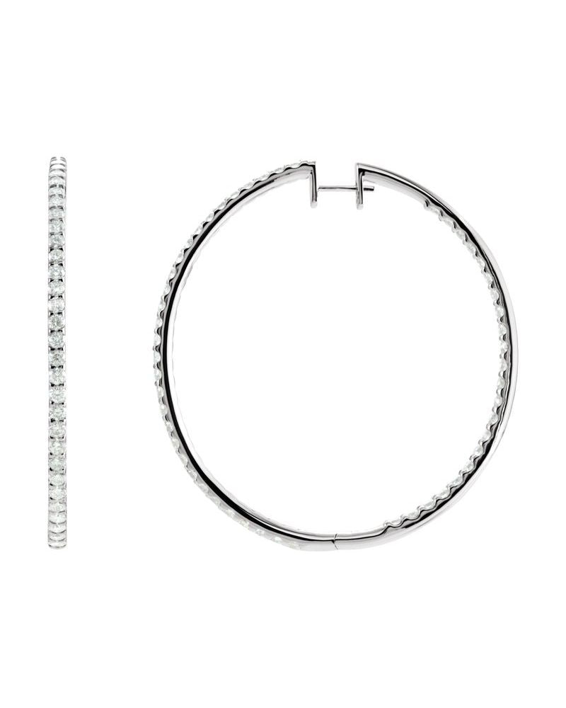 Brinco de Aro Dentro e Fora em Ouro 14k com Diamantes Naturais – Modelo 9