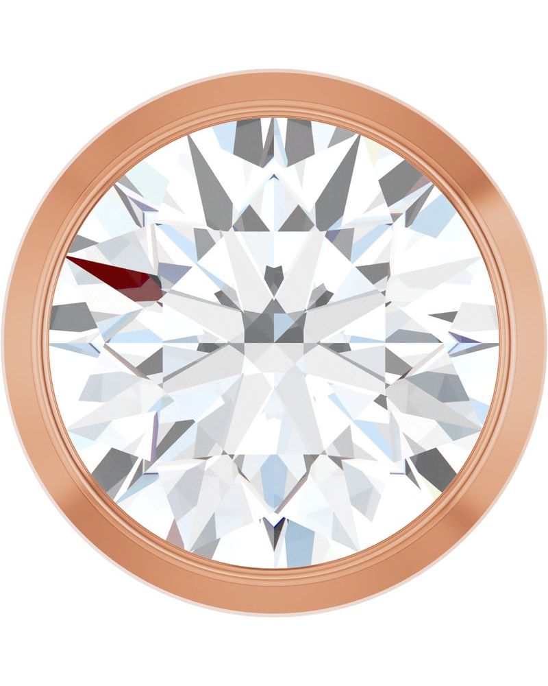 Pingente Passante Redondo com Cravação Bezel em Ouro 14k com Diamantes de Laboratório