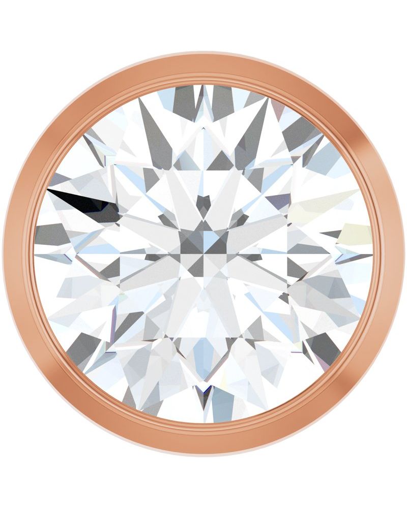 Pingente Passante Redondo com Cravação Bezel em Ouro 14k com Diamantes de Laboratório