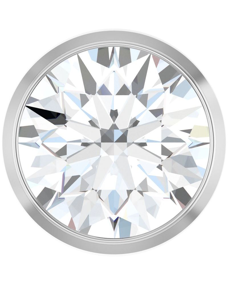 Pingente Passante Redondo com Cravação Bezel em Ouro 14k com Diamantes de Laboratório