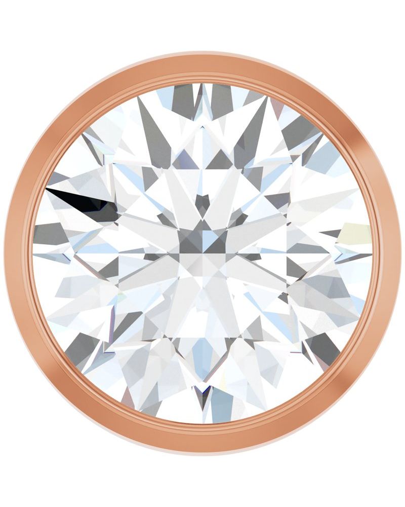 Pingente Passante Redondo com Cravação Bezel em Ouro 14k com Diamantes de Laboratório