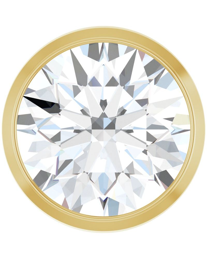 Pingente Passante Redondo com Cravação Bezel em Ouro 14k com Diamantes de Laboratório