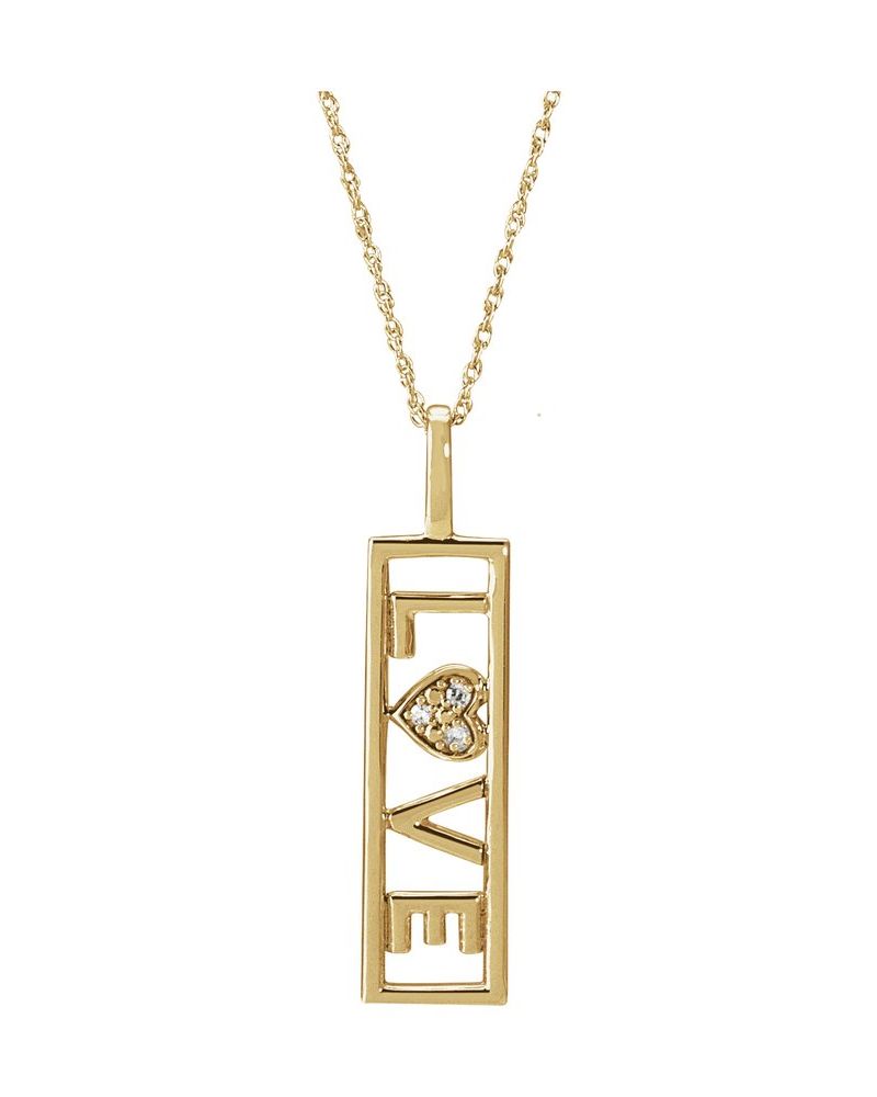 Colar Amor Cravejado em Ouro 14k com Diamantes Naturais