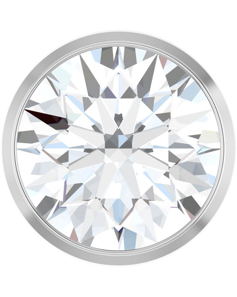 Pingente Passante Redondo com Cravação Bezel em Ouro 14k com Diamantes de Laboratório