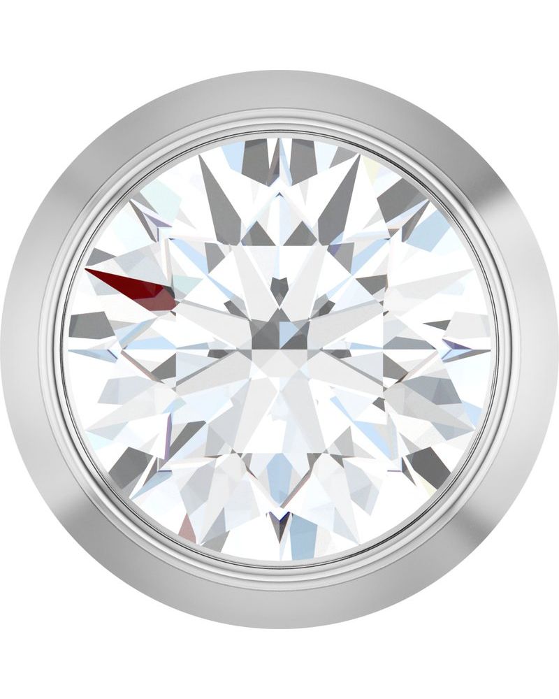 Pingente Passante Redondo com Cravação Bezel em Ouro 14k com Diamantes de Laboratório