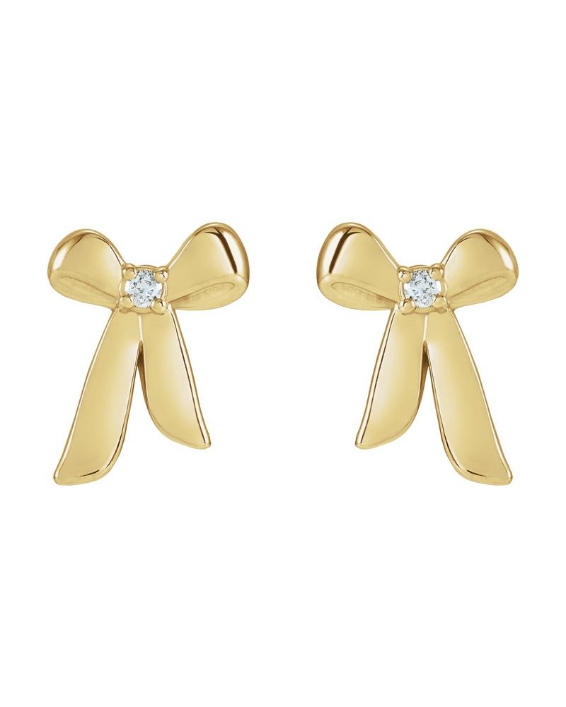 Brinco Laço Cravejado em Ouro 14k com Diamantes Naturais