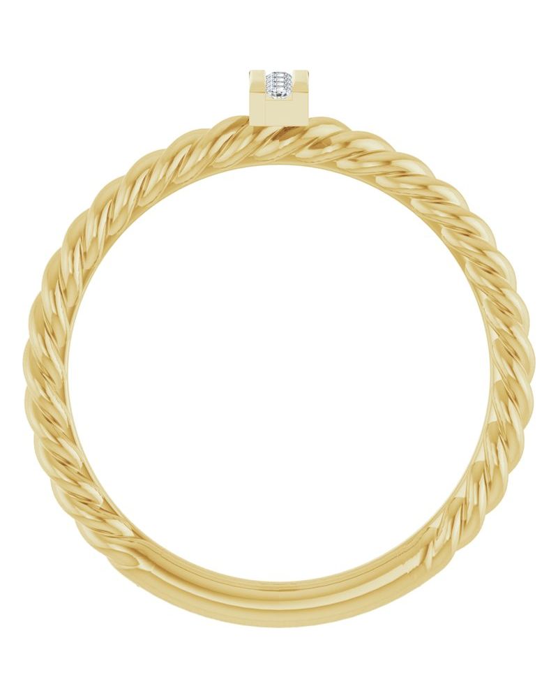 Anel Barra e Torcido Cravejado em Ouro 14k com Diamantes Naturais