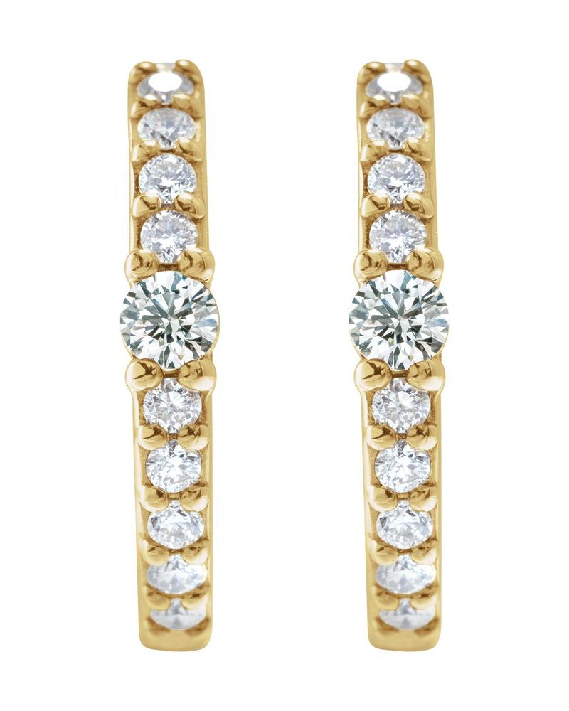 Brinco de Aro Cravejado em Ouro 14k com Diamantes Naturais – Modelo 6