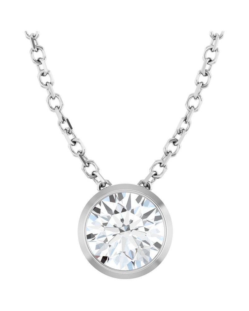 Colar Solitário com Cravação Bezel em Ouro 14k com Diamantes de Laboratório – Modelo 2