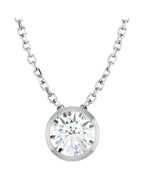 Colar Solitário com Cravação Bezel em Ouro 14k com Diamantes de Laboratório – Modelo 2