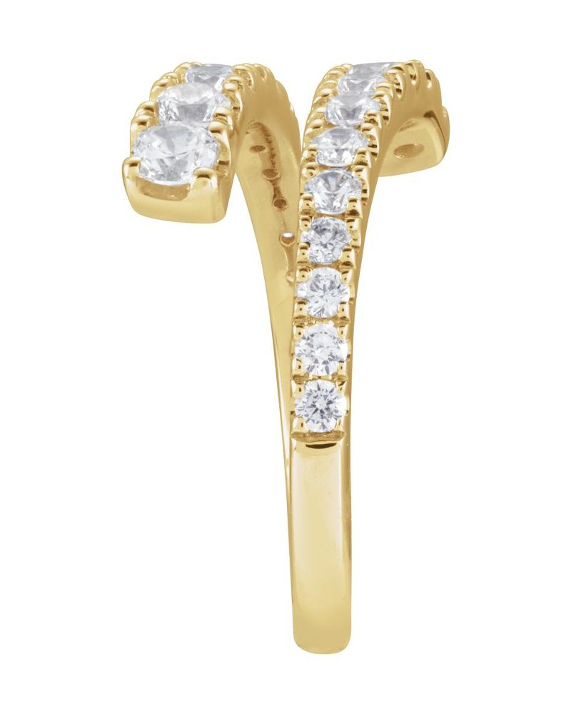 Anel Bypass em Ouro 14k com Diamantes de Laboratório