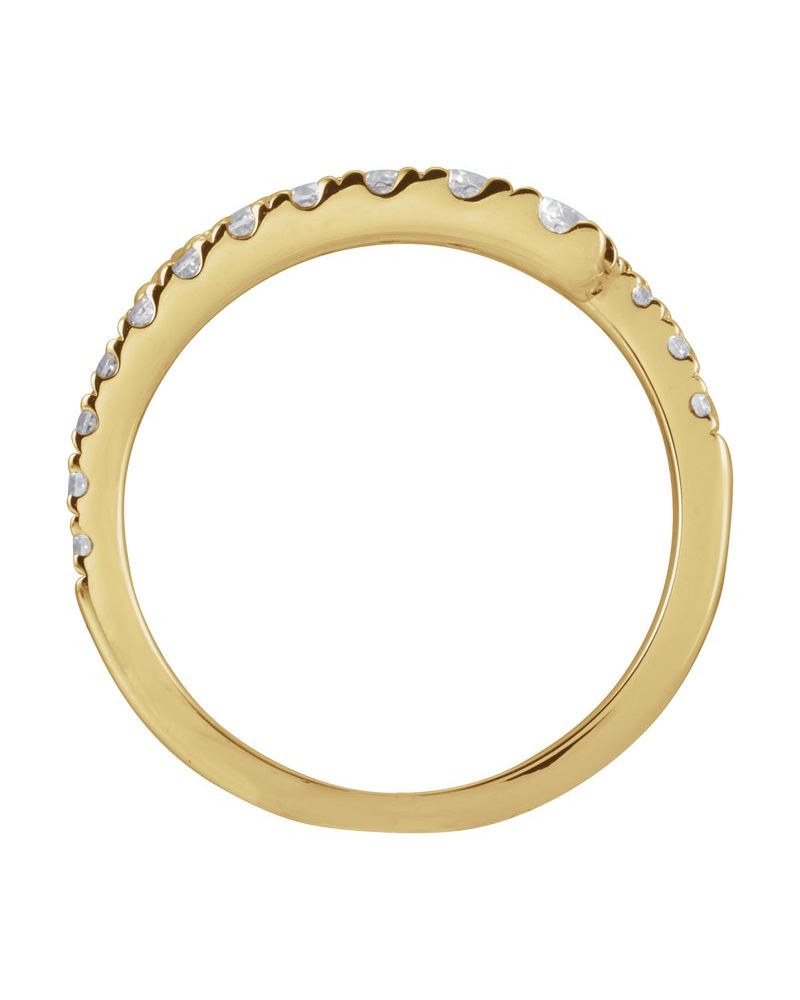 Anel Bypass em Ouro 14k com Diamantes de Laboratório