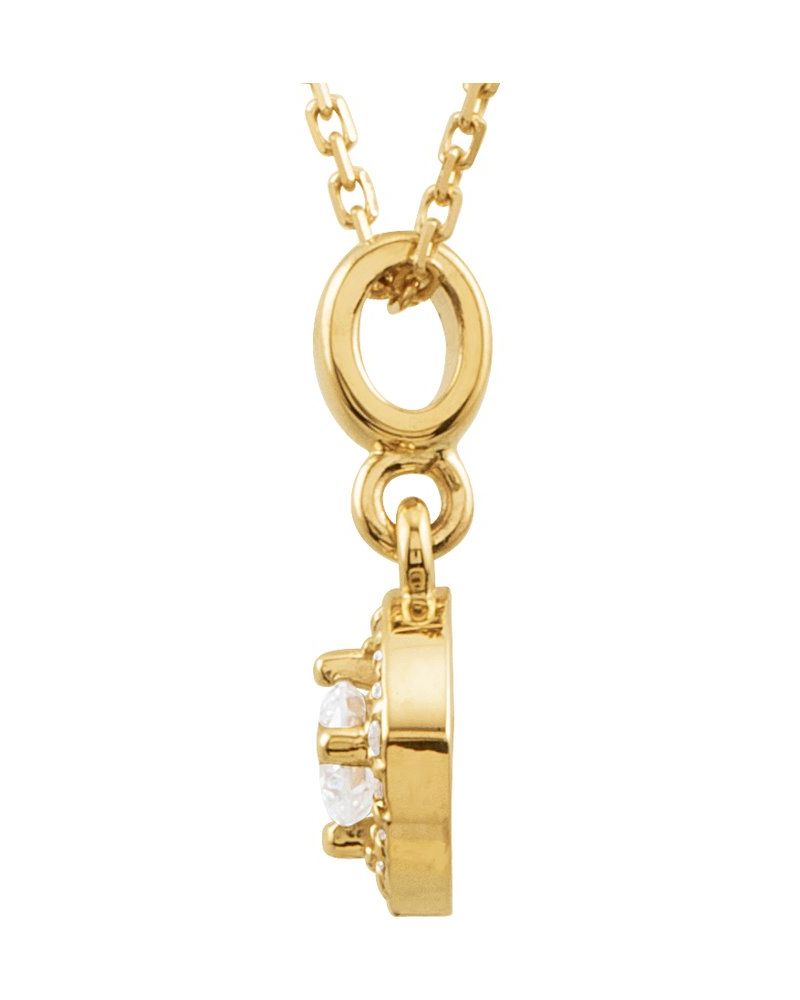 Colar Halo em Ouro 14k com Diamantes Naturais – Modelo 12