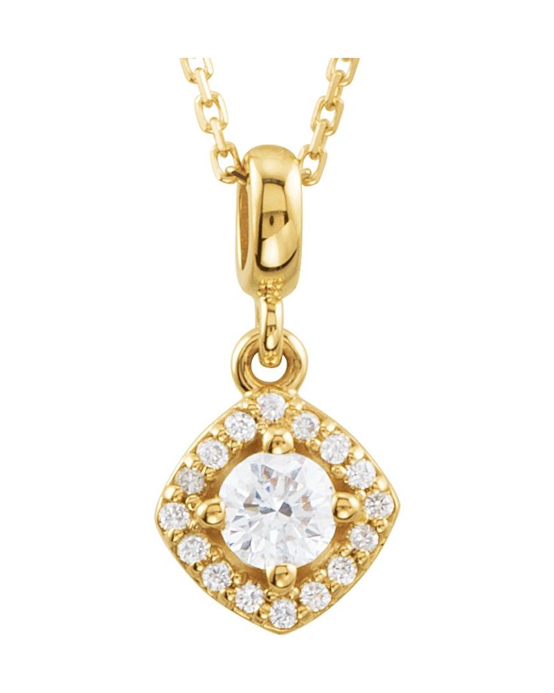 Colar Halo em Ouro 14k com Diamantes Naturais – Modelo 12