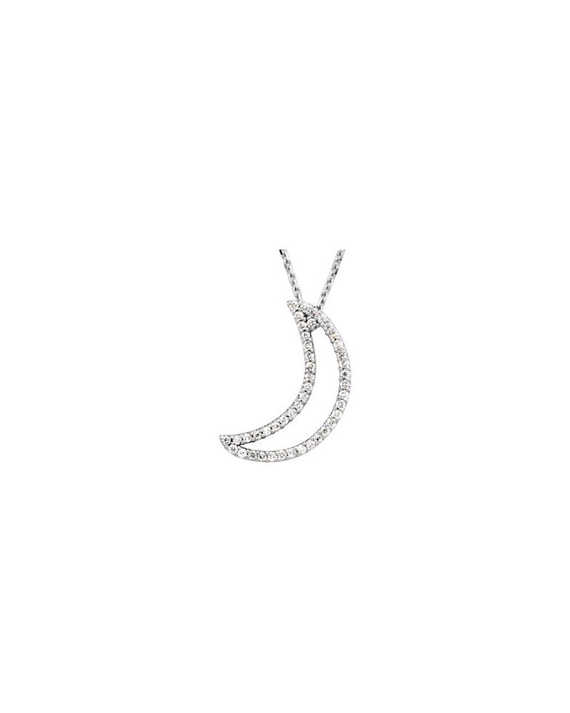 Colar Lua Crescente em Ouro 14k com Diamantes Naturais – Modelo 3