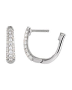 Brinco de Aro em U Cravejado em Ouro 14k com Diamantes Naturais – Modelo 2