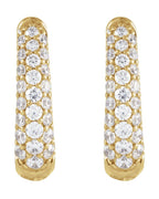 Brinco de Aro em U Cravejado em Ouro 14k com Diamantes Naturais – Modelo 2