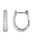 Brinco de Aro em U Cravejado em Ouro 14k com Diamantes Naturais – Modelo 2