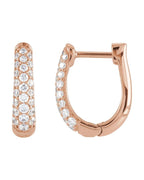 Brinco de Aro em U Cravejado em Ouro 14k com Diamantes Naturais – Modelo 2