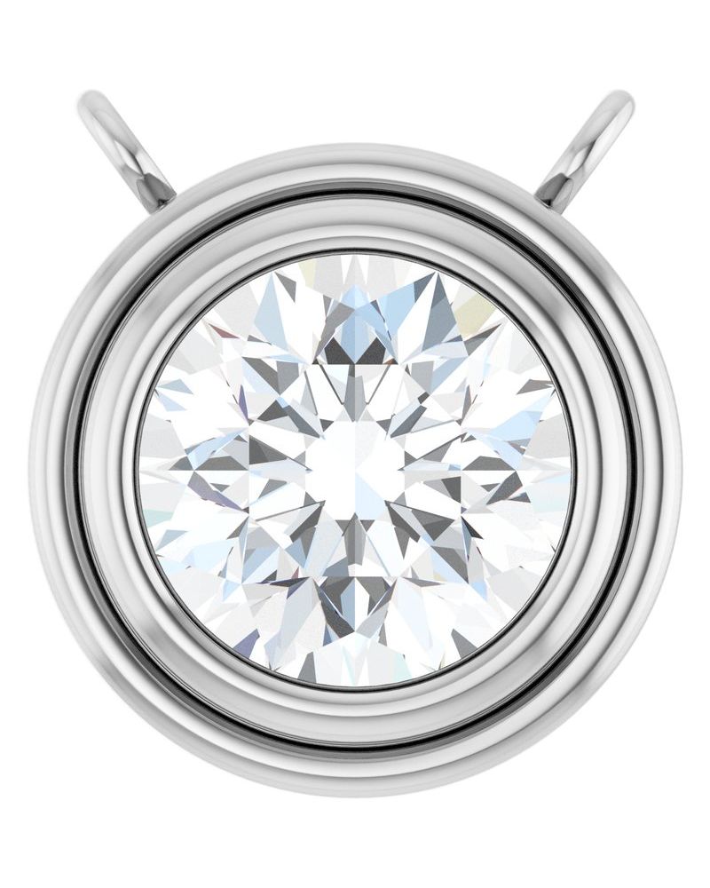 Colar Redondo com Cravação Bezel em Ouro 14k com Diamantes de Laboratório