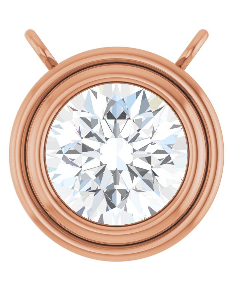 Colar Redondo com Cravação Bezel em Ouro 14k com Diamantes de Laboratório