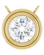 Colar Redondo com Cravação Bezel em Ouro 14k com Diamantes de Laboratório