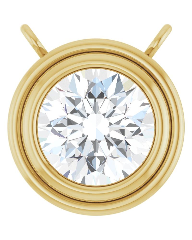 Colar Redondo com Cravação Bezel em Ouro 14k com Diamantes de Laboratório