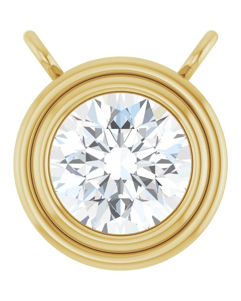 Colar Redondo com Cravação Bezel em Ouro 14k com Diamantes de Laboratório