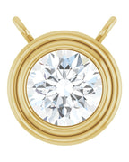 Colar Redondo com Cravação Bezel em Ouro 14k com Diamantes de Laboratório