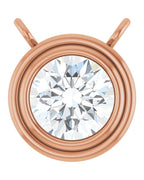 Colar Redondo com Cravação Bezel em Ouro 14k com Diamantes de Laboratório