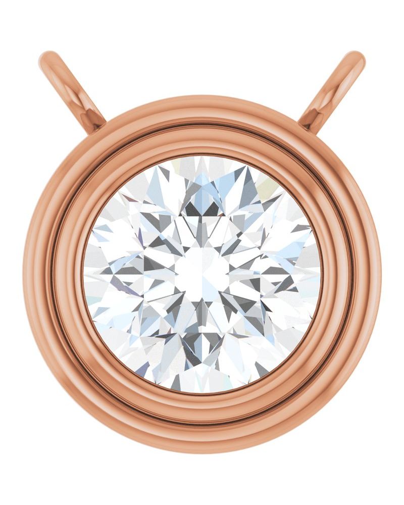 Colar Redondo com Cravação Bezel em Ouro 14k com Diamantes de Laboratório