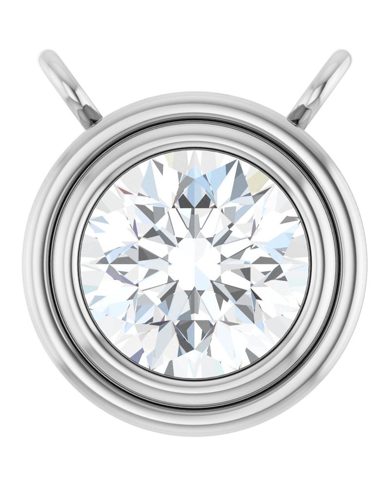 Colar Redondo com Cravação Bezel em Ouro 14k com Diamantes de Laboratório