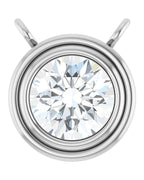 Colar Redondo com Cravação Bezel em Ouro 14k com Diamantes de Laboratório